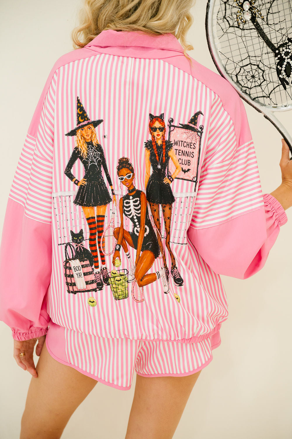 WITCHES TENNIS CLUB PINK STRIPED SET SET Judith March