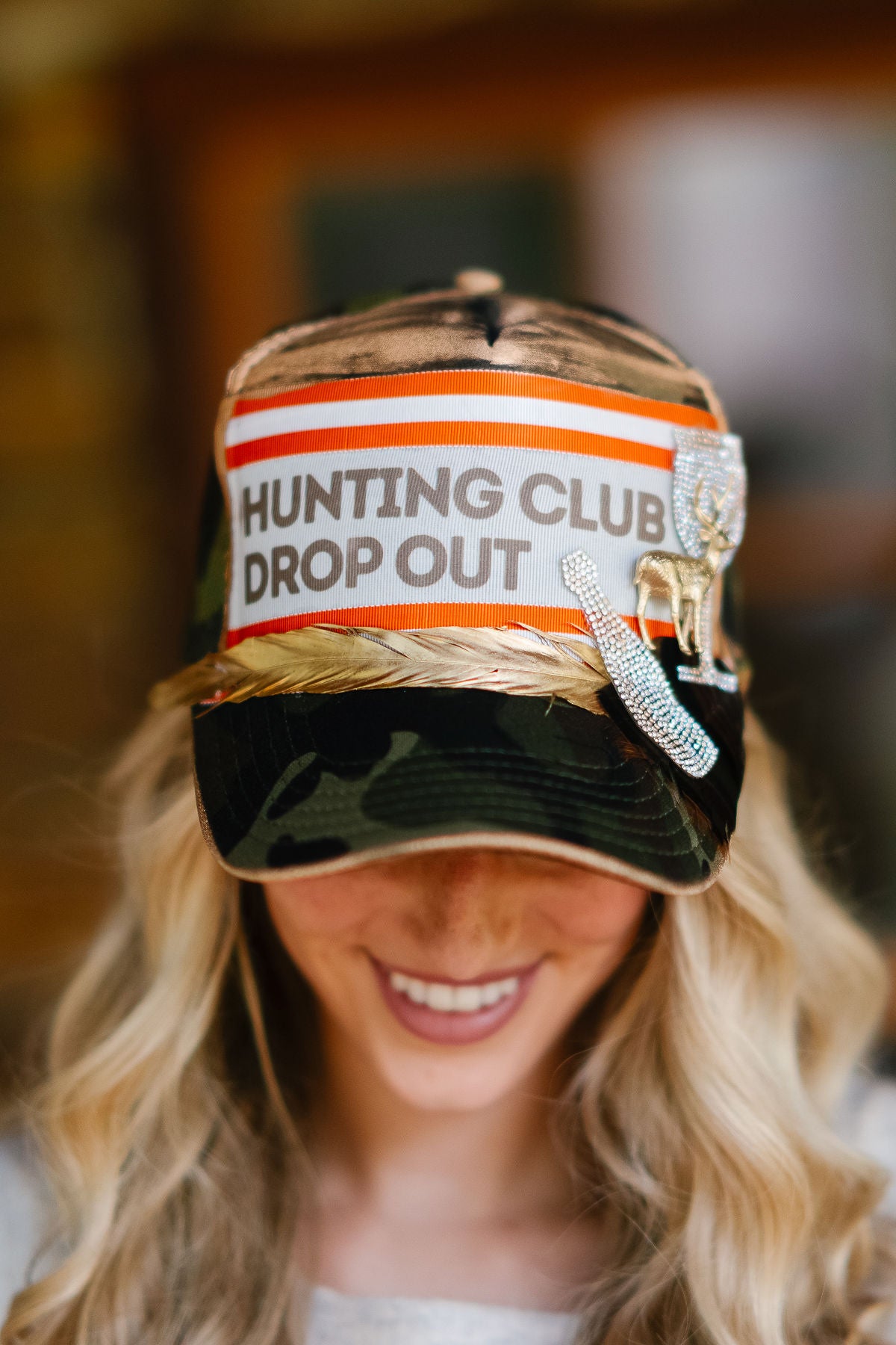 HUNTING CLUB DROP OUT CAMO TRUCKER HAT TRUCKER HAT Judith March