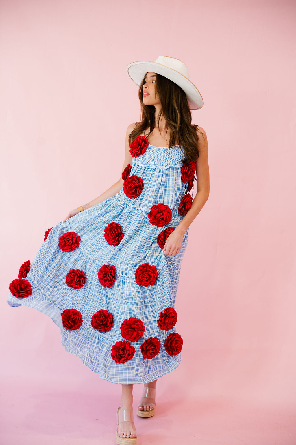 strapless open back dress Polka-Dot Long Ruffled A-Line Prom Dress with Cut Out Black/White / 8 main image 1