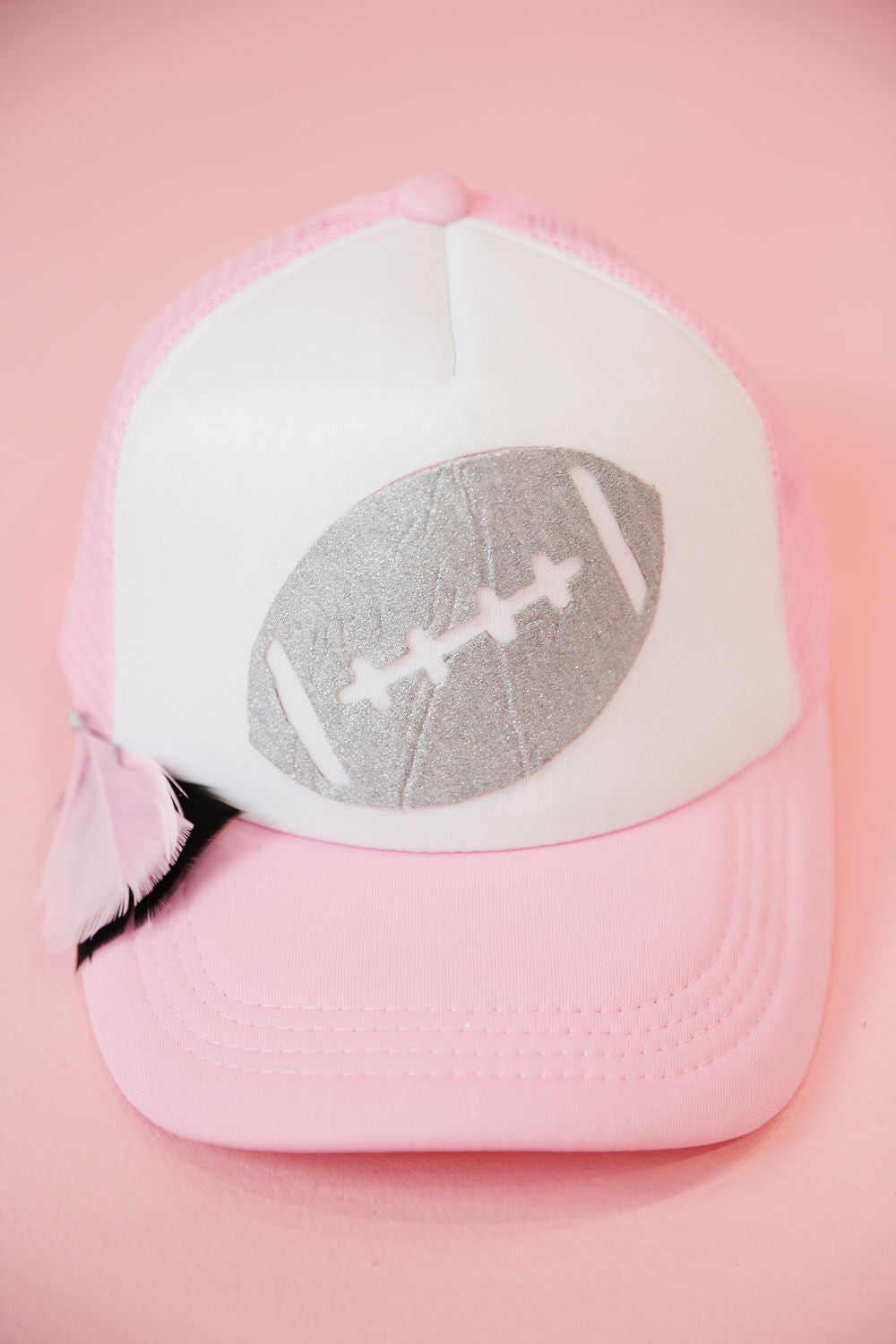 SILVER FOOTBALL PINK TRUCKER HAT TRUCKER HAT Judith March