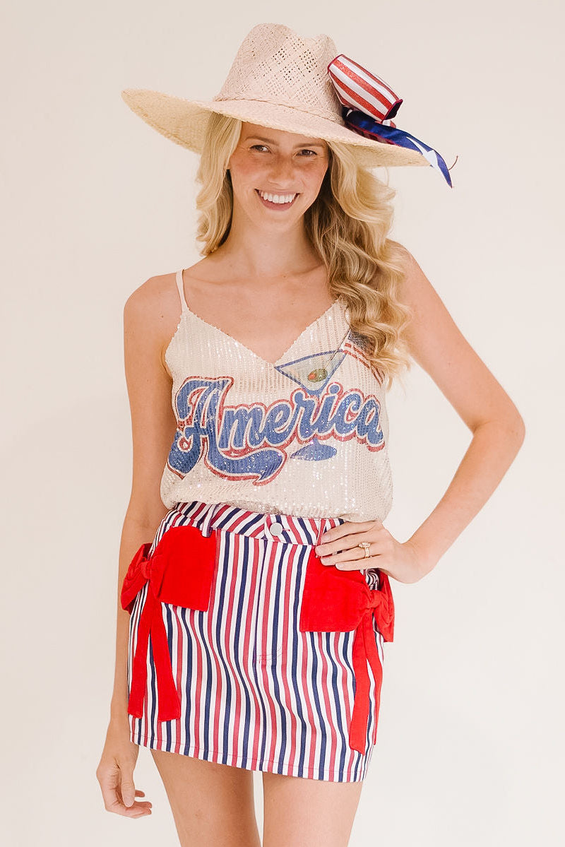 AMERICA GOLD SEQUIN TANK TANK Judith March
