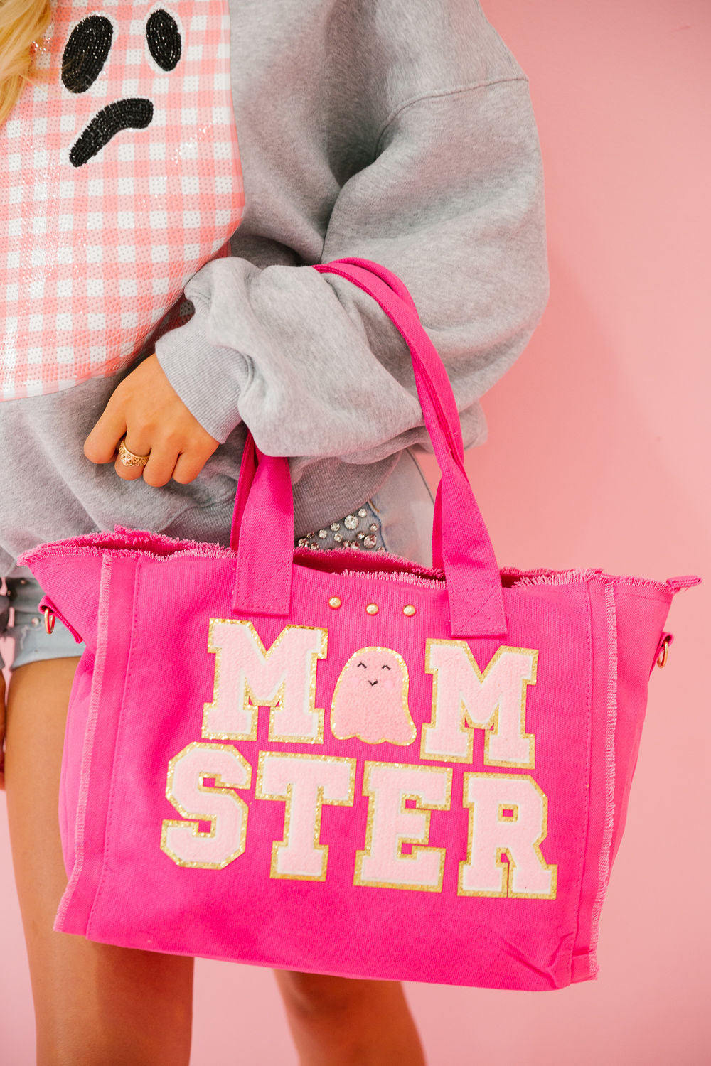 MOMSTER PINK TOTE BAG BAG Judith March