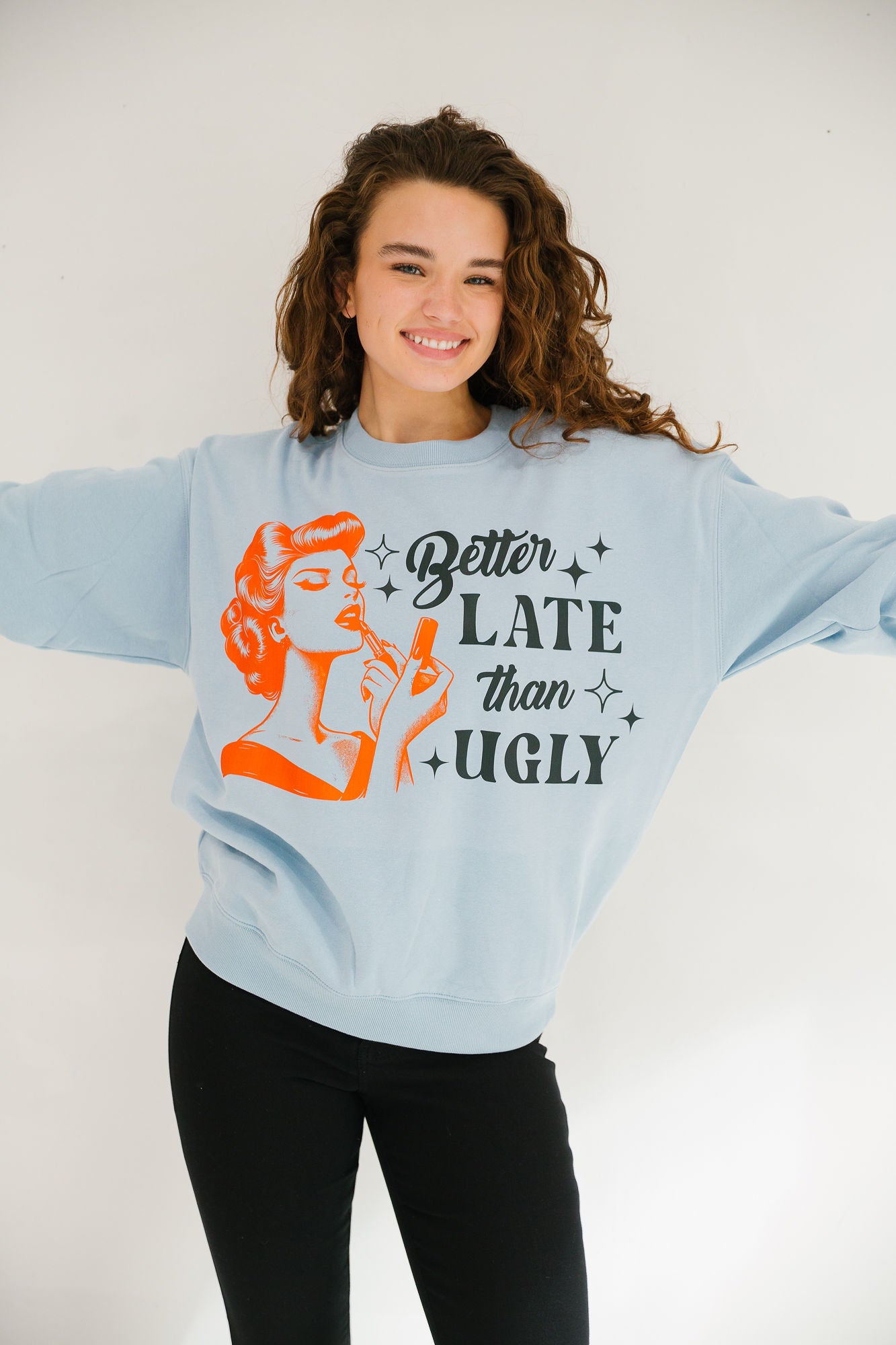 BETTER LATE THAN UGLY BLUE PULLOVER PULLOVER Judith March