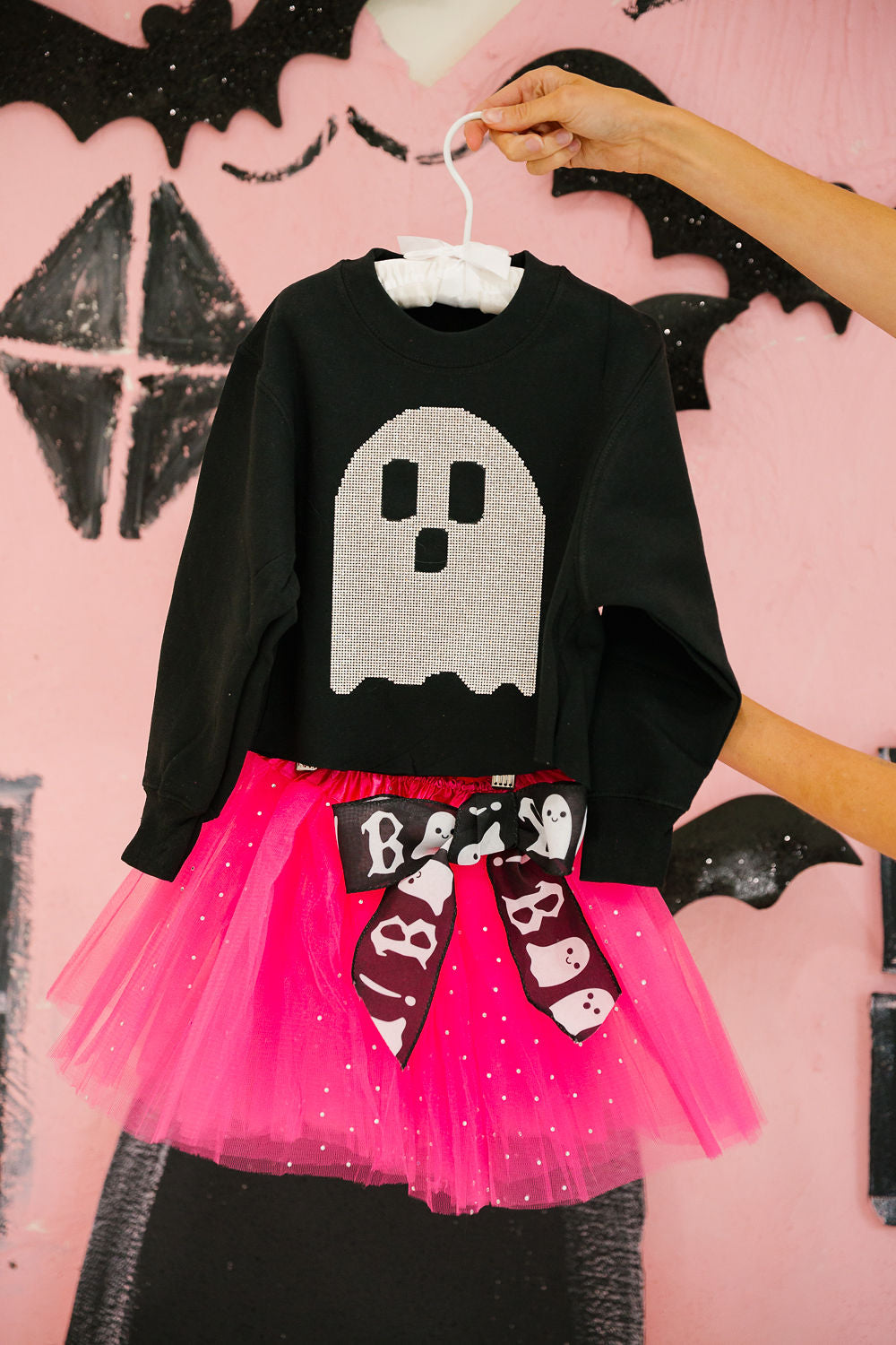 MINI KIDS SEQUIN GHOST BLACK PULLOVER PULLOVER Judith March