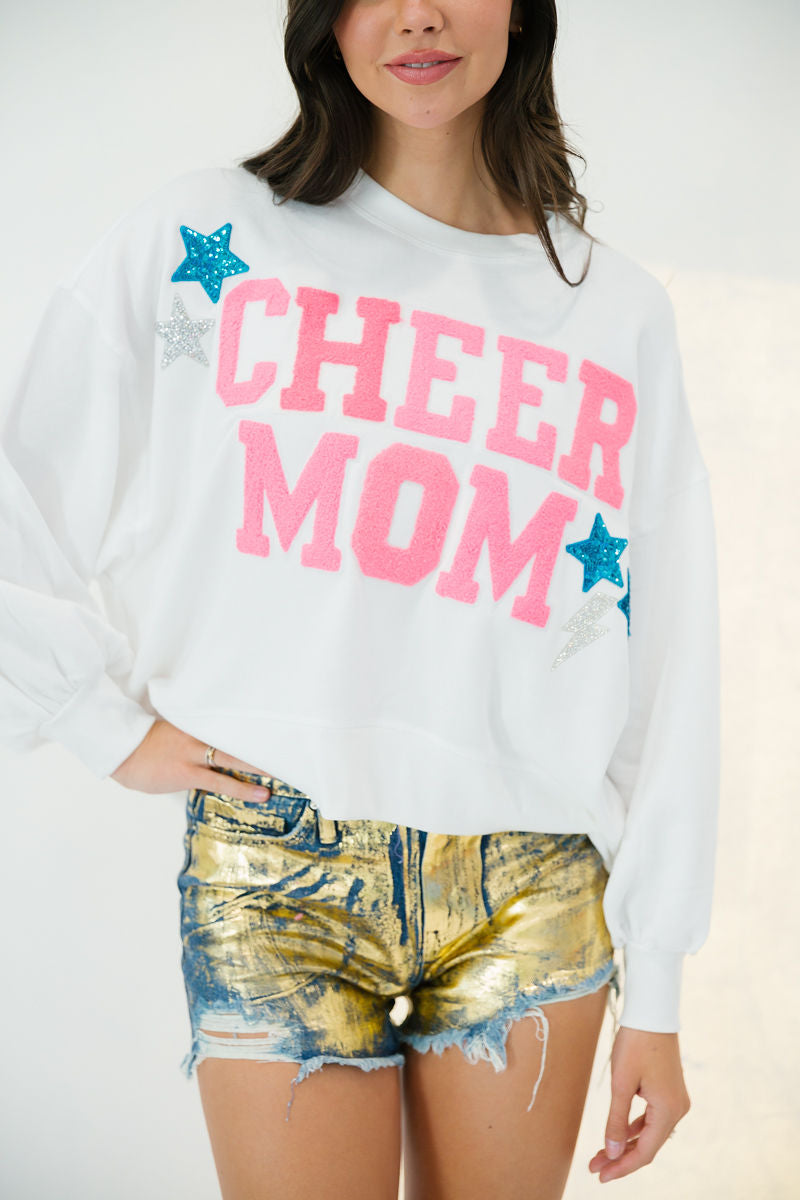 CHEER MOM PINK VARSITY PULLOVER pullover Judith March SMALL