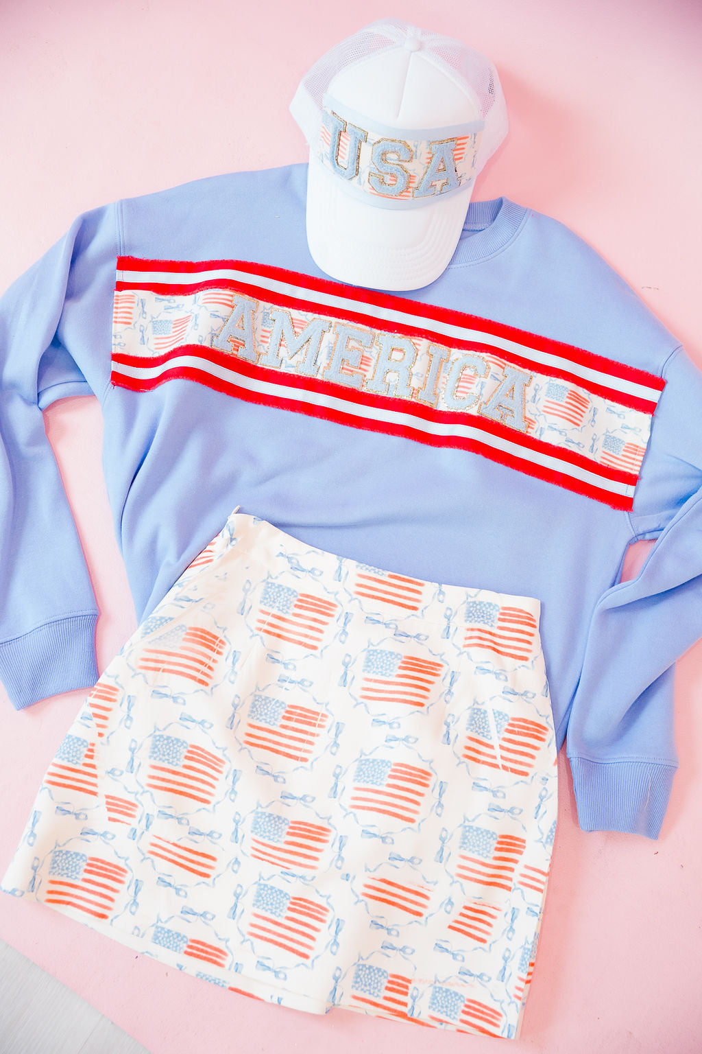 AMERICA STRIPED BLUE PULLOVER PULLOVER Judith March