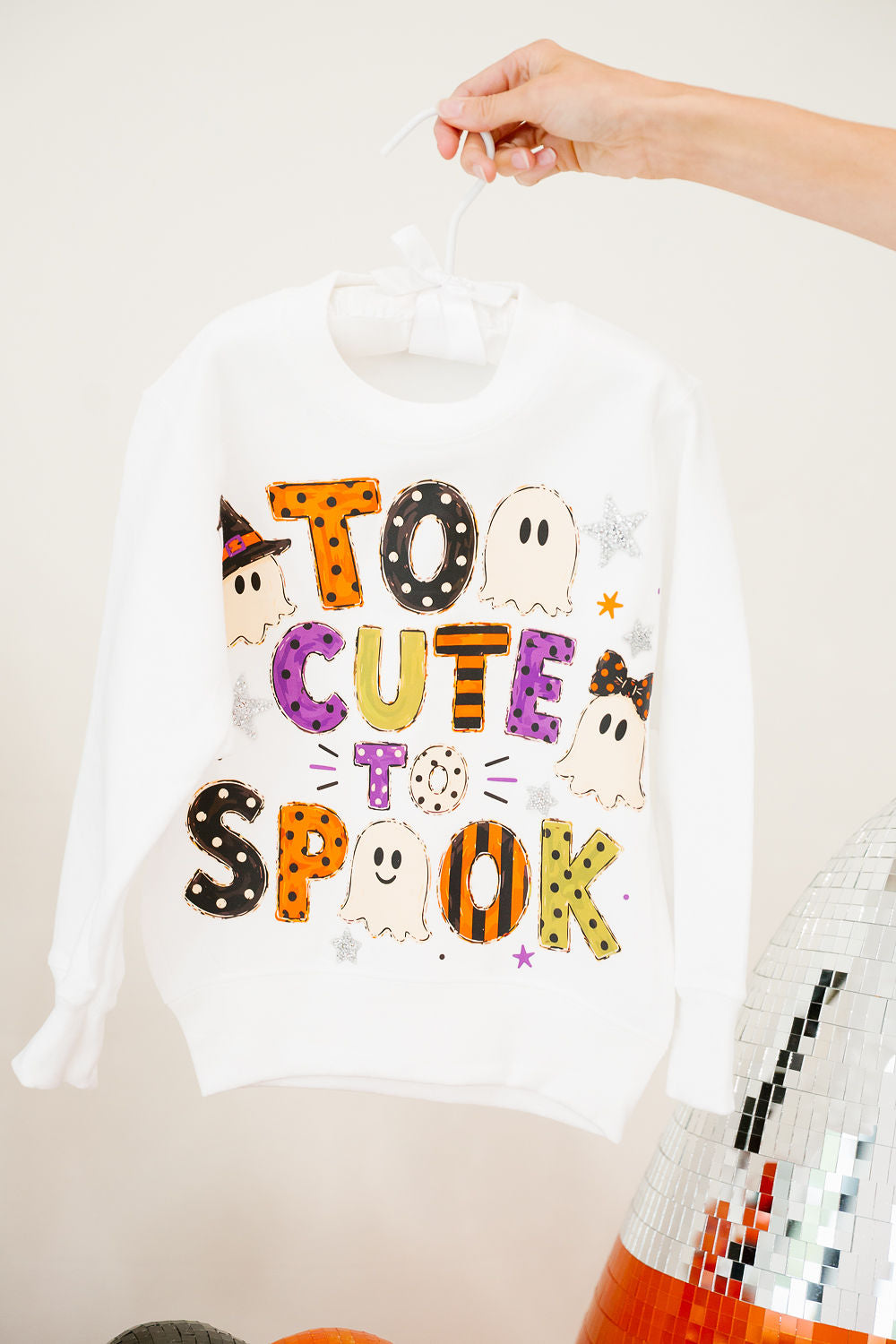 MINI KIDS TOO CUTE TO SPOOK WHITE PULLOVER PULLOVER Judith March