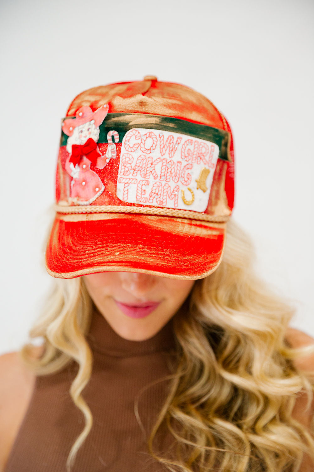 COWGIRL BAKING TEAM RED TRUCKER HAT TRUCKER HAT Judith March