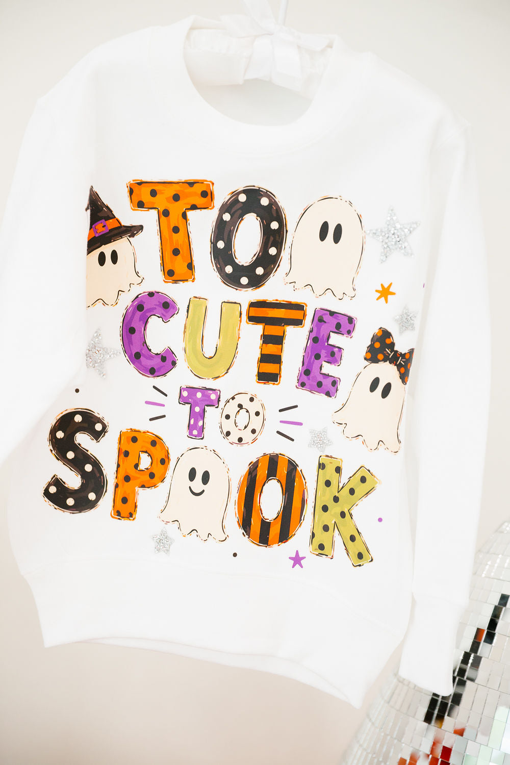 MINI KIDS TOO CUTE TO SPOOK WHITE PULLOVER PULLOVER Judith March