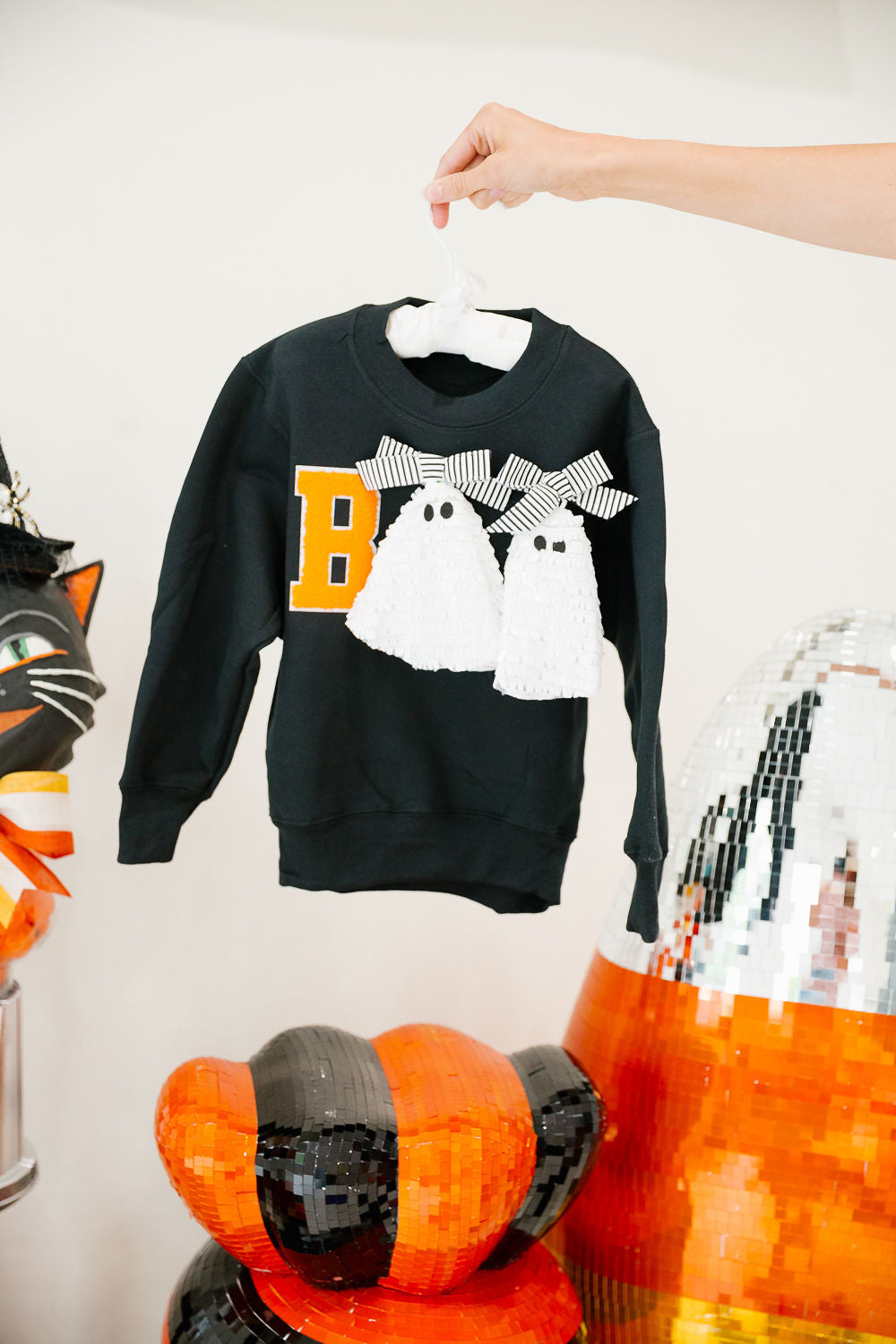 MINI KIDS WHITE SEQUIN BOO PULLOVER PULLOVER Judith March