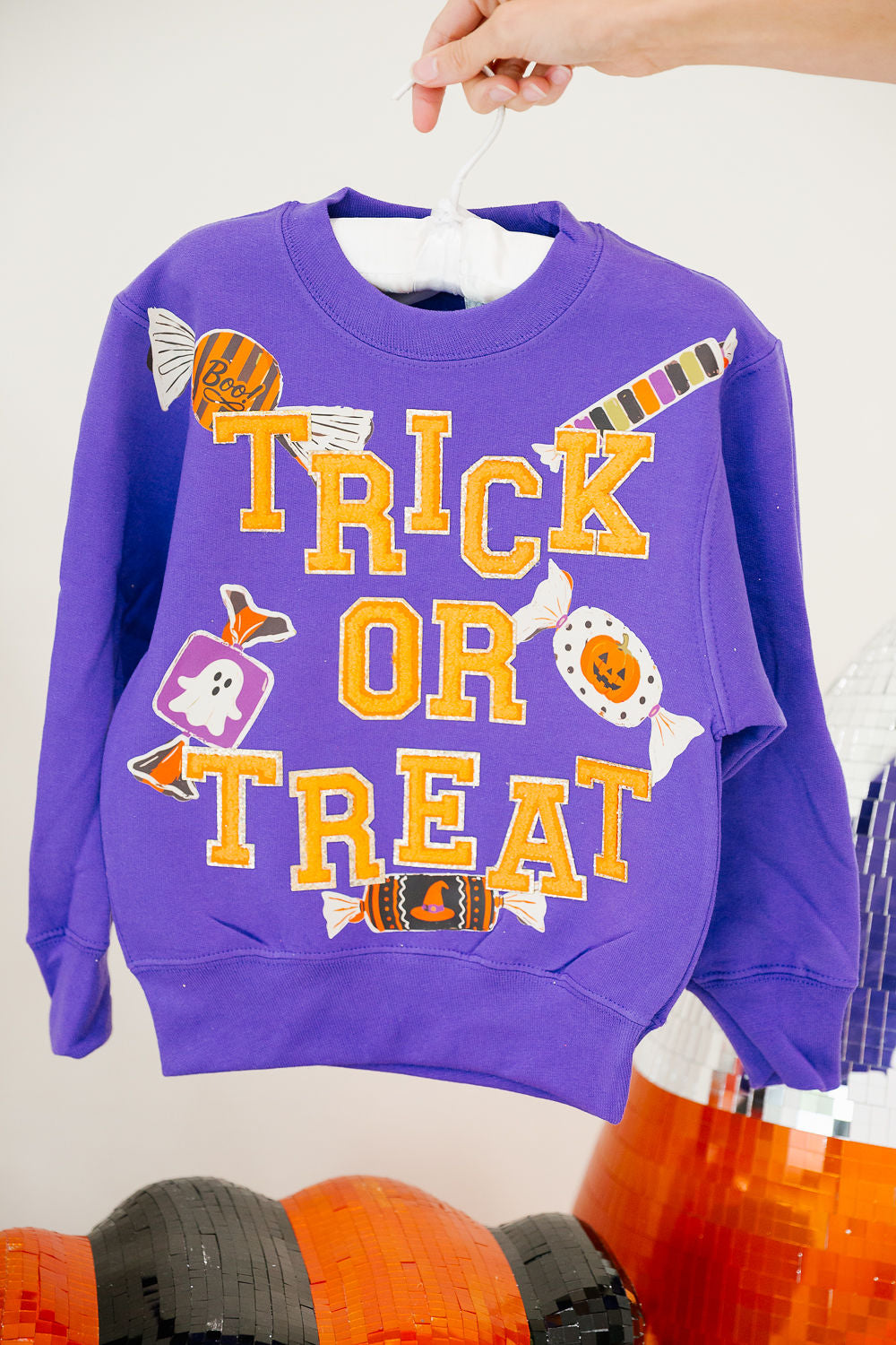 MINI KIDS TRICK OR TREAT PURPLE PULLOVER PULLOVER Judith March