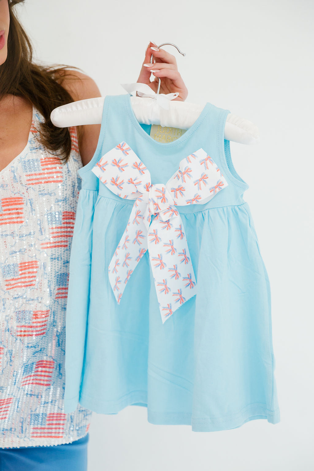 MINI KIDS USA BOW BLUE DRESS DRESS Judith March