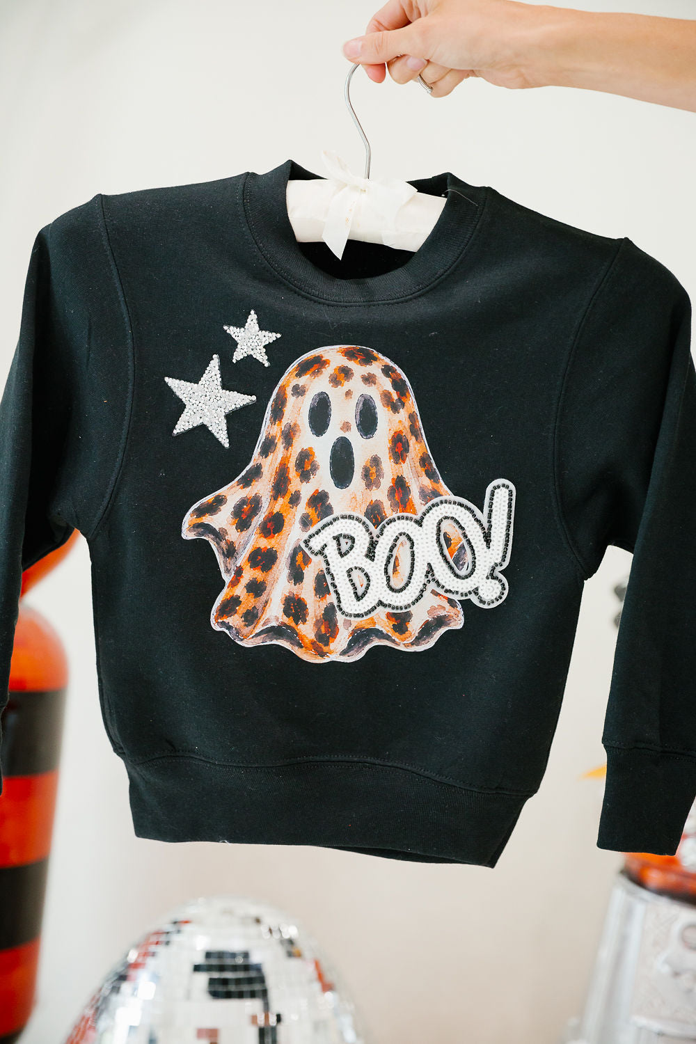 MINI KIDS LEOPARD BOO BLACK PULLOVER PULLOVER Judith March