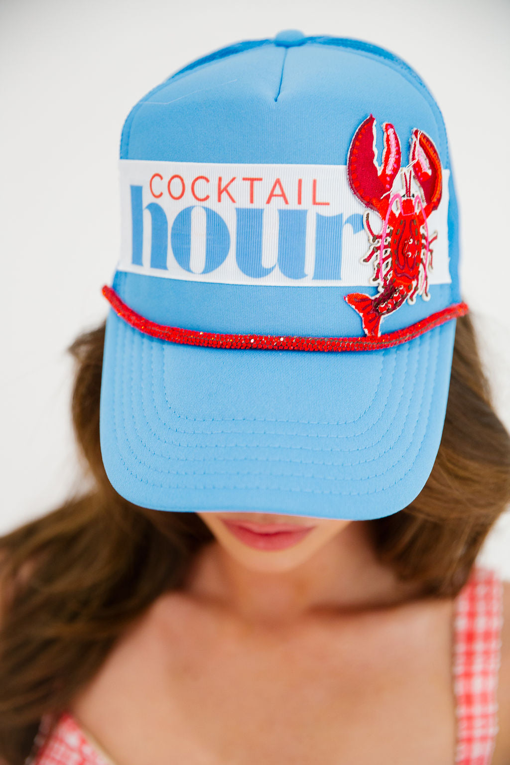 COCKTAIL HOUR BLUE TRUCKER HAT TRUCKER HAT Judith March