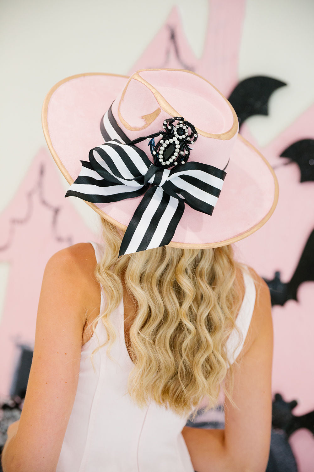 SPIDER STRIPED BOW PINK RANCHER HAT RANCHER HAT Judith March