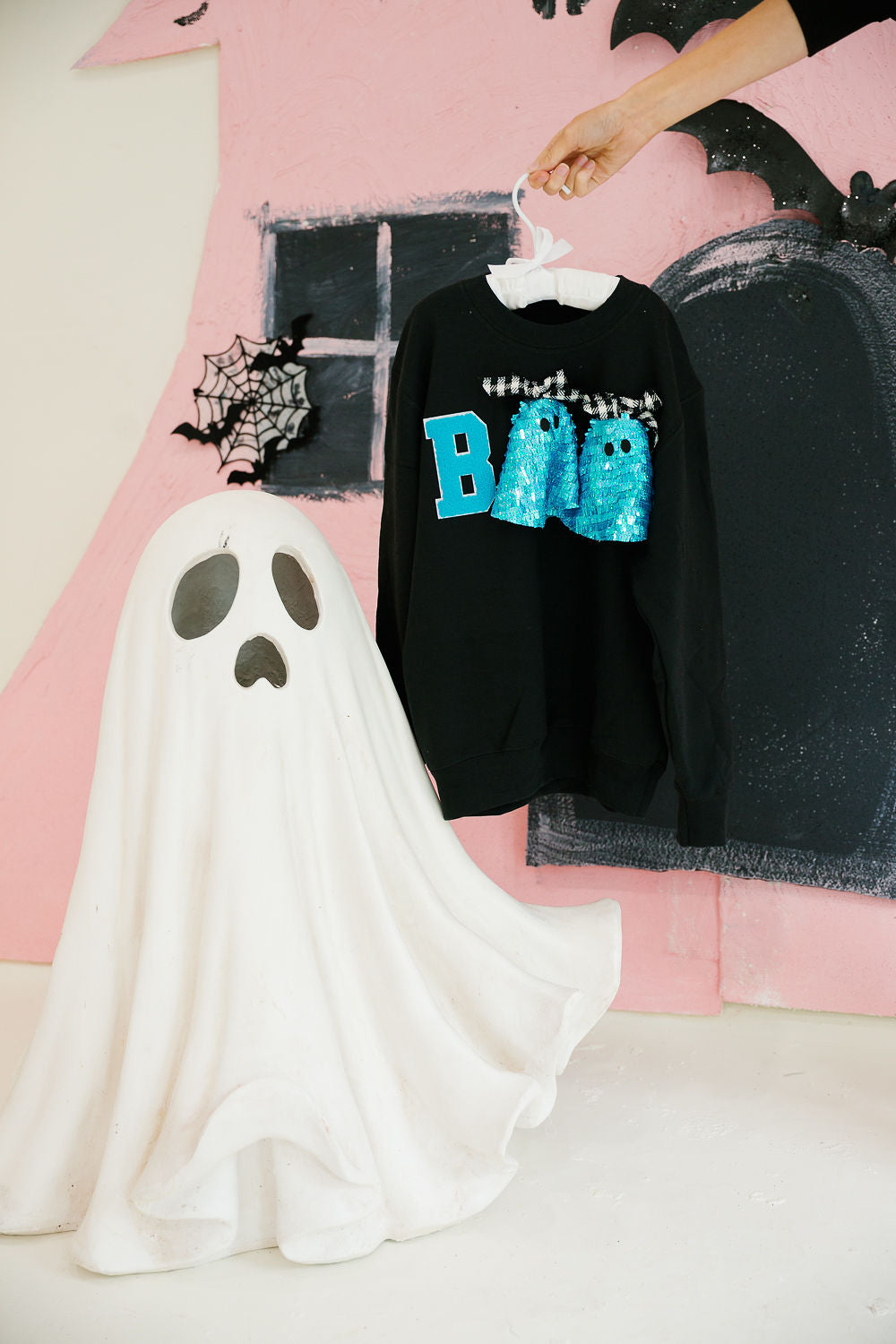 MINI KIDS BLUE SEQUIN BOO PULLOVER PULLOVER Judith March