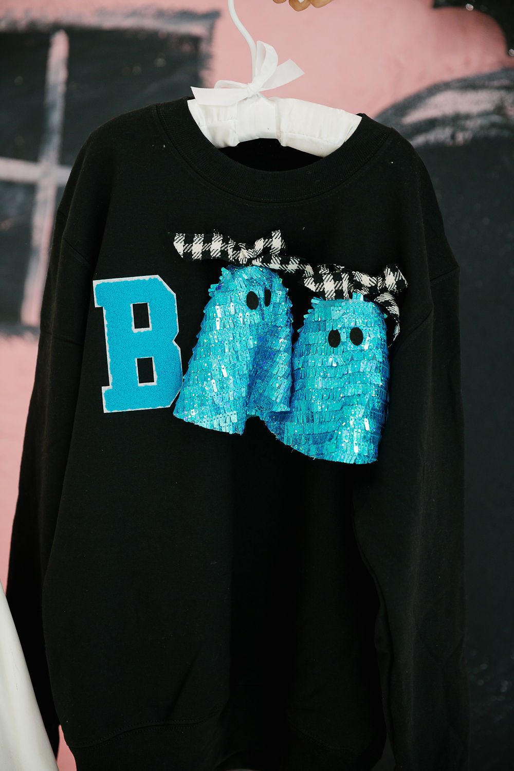 MINI KIDS BLUE SEQUIN BOO PULLOVER PULLOVER Judith March