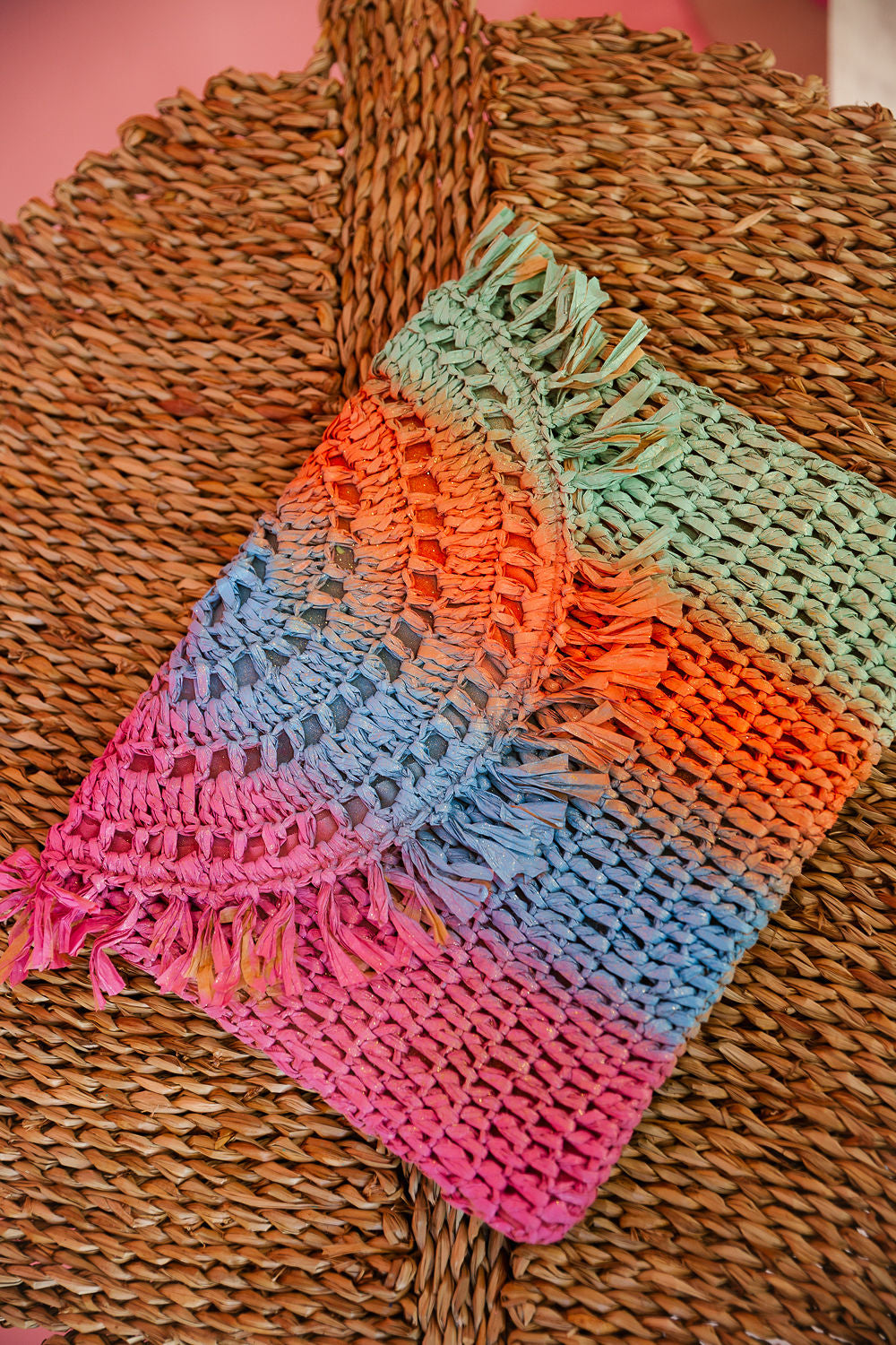 RAINBOW STRAW CLUTCH Clutch Judith March