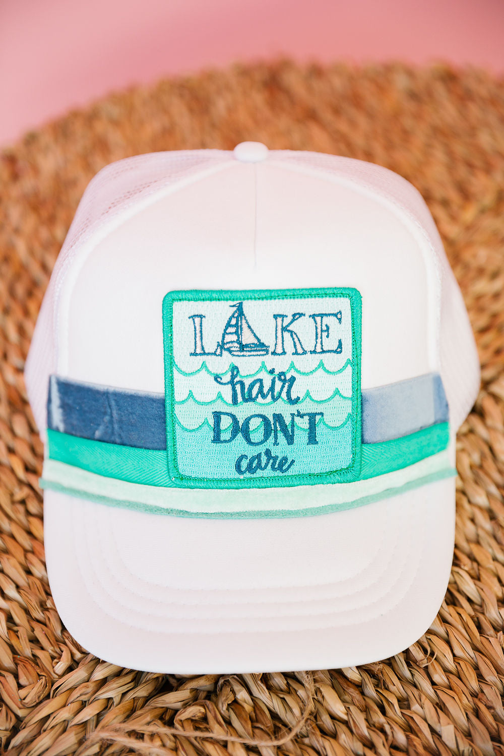 LAKE HAIR DON'T CARE RIBBON TRUCKER HAT TRUCKER HAT Judith March