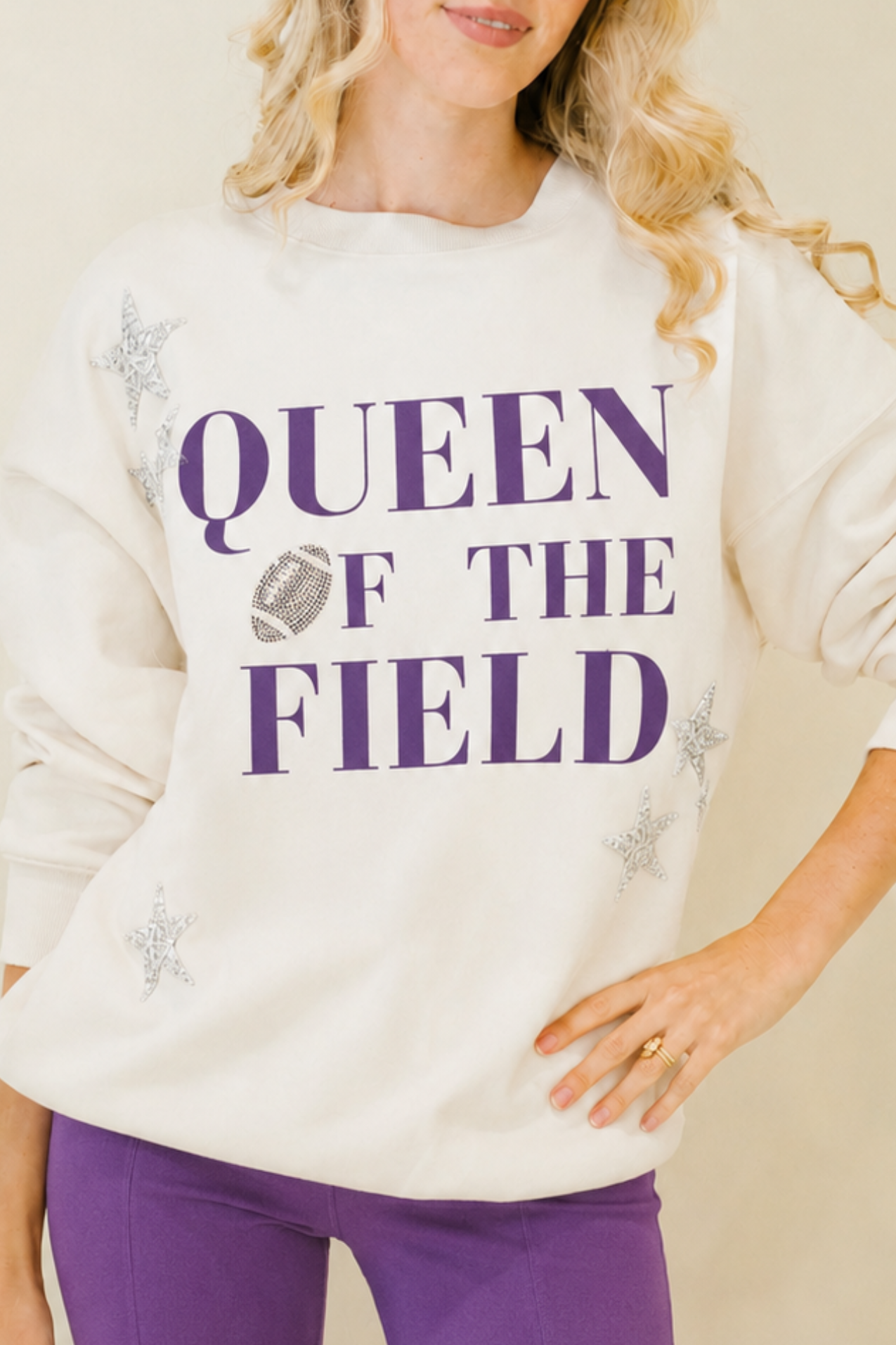 QUEEN OF THE FIELD PURPLE PULLOVER SWEATER Judith March