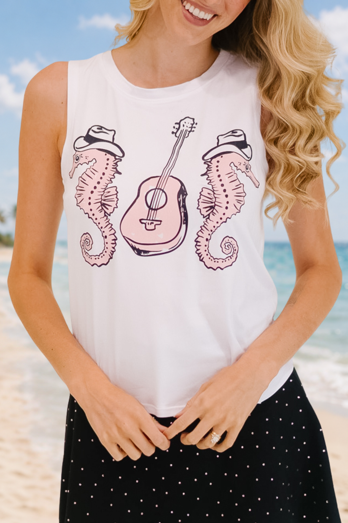 SEASIDE SERENADE WHITE TANK TANK Judith March
