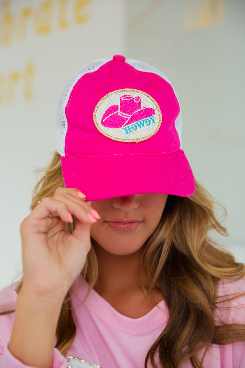 HOWDY HAT PATCH HAT HAT Judith March PINK