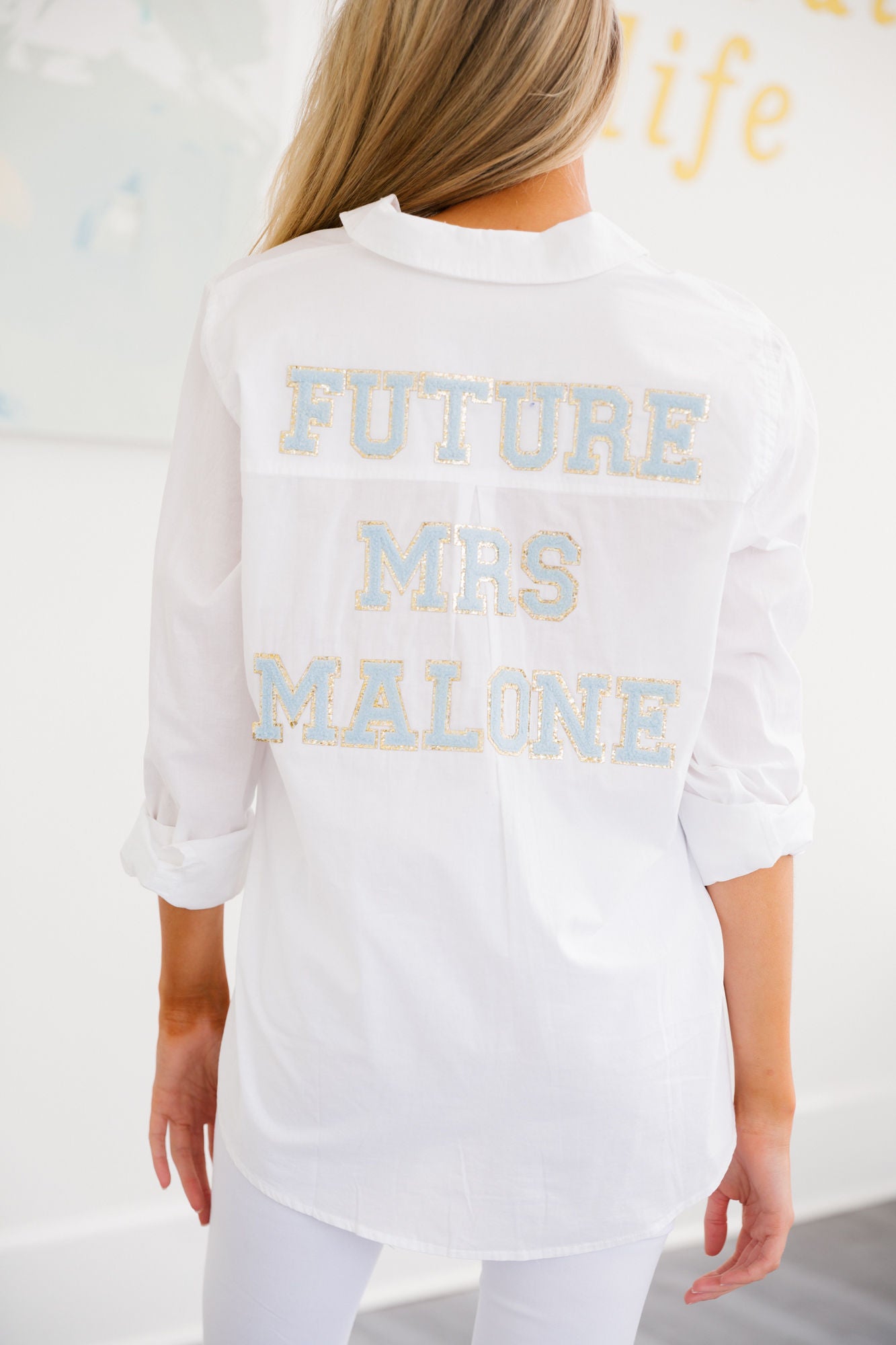 CUSTOM BUTTON DOWN TOP Shirts & Tops Judith March WHITE SMALL