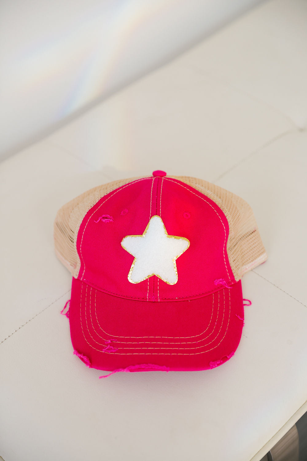 DISTRESSED STAR PATCH HAT Hats Judith March
