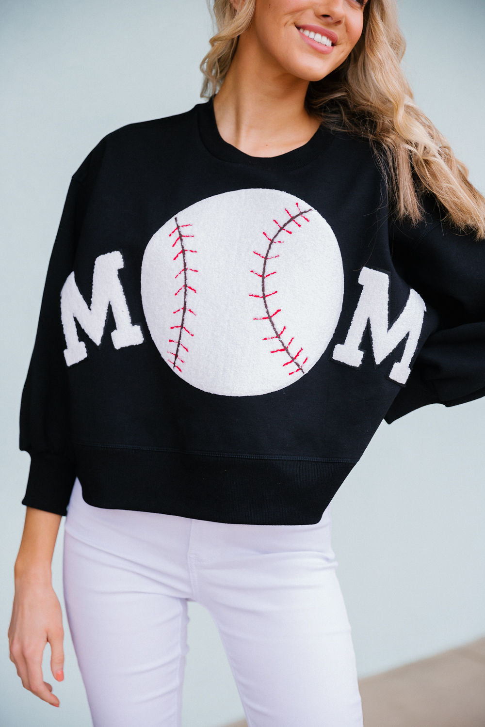 BASEBALL MOM PULLOVER TOPS Judith March SMALL BLACK