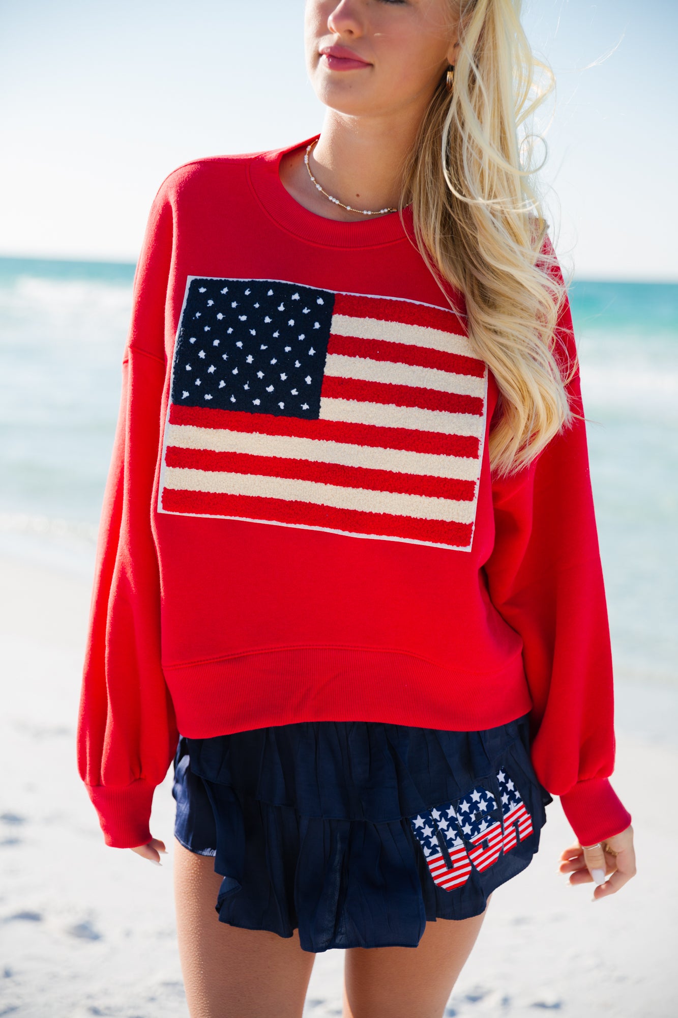 BIG FAN OF THE FLAG RED PULLOVER pullover Judith March SMALL RED