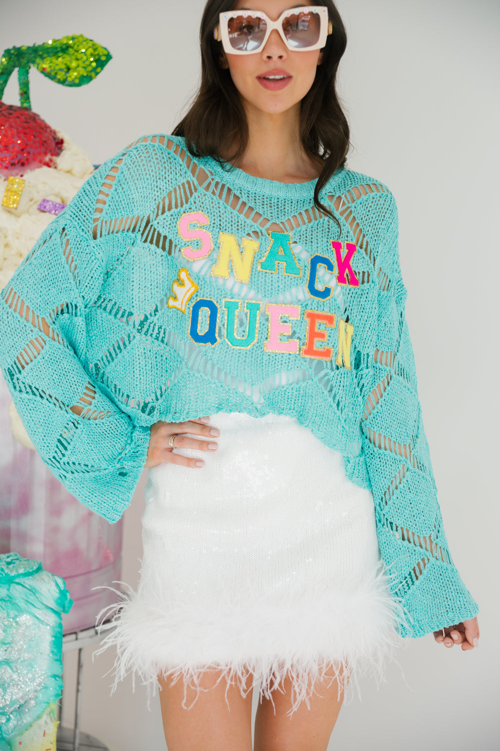SNACK QUEEN CROCHET PULLOVER pullover Judith March