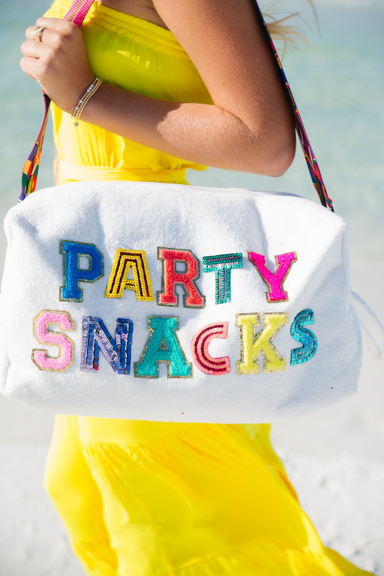 IN THE SUN LARGE TERRY BAGS TERRY BAG Judith March PARTY SNACKS WHITE TERRY BAG
