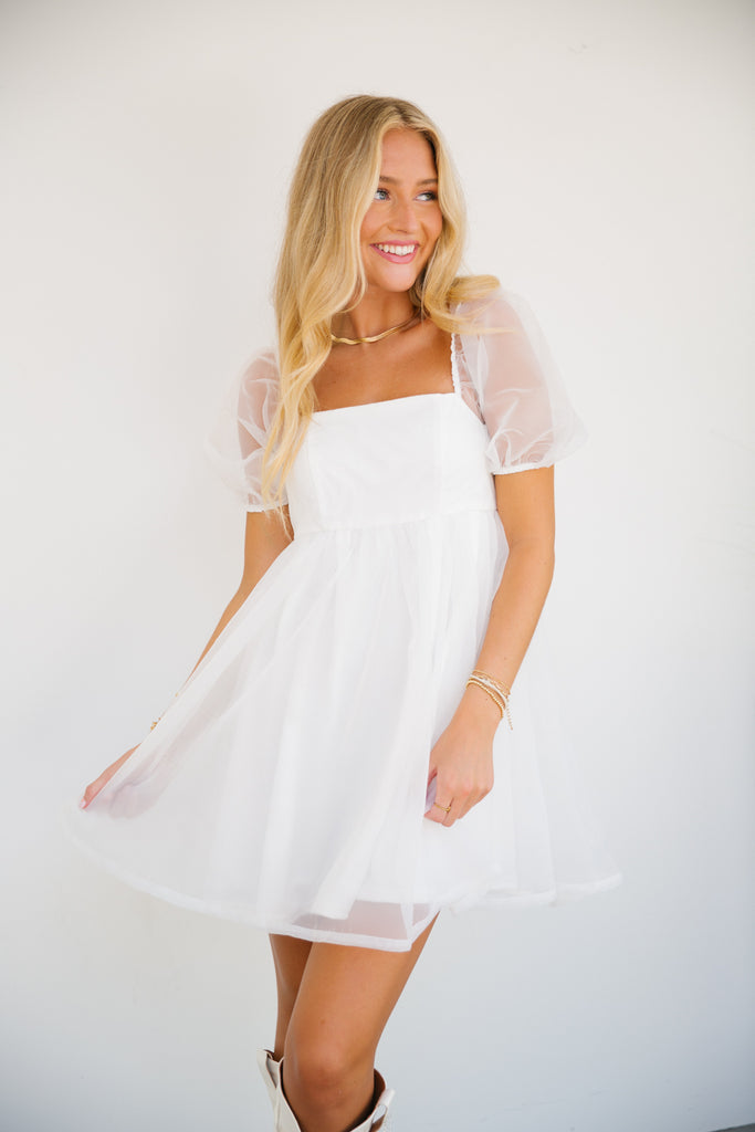 White flowy dress