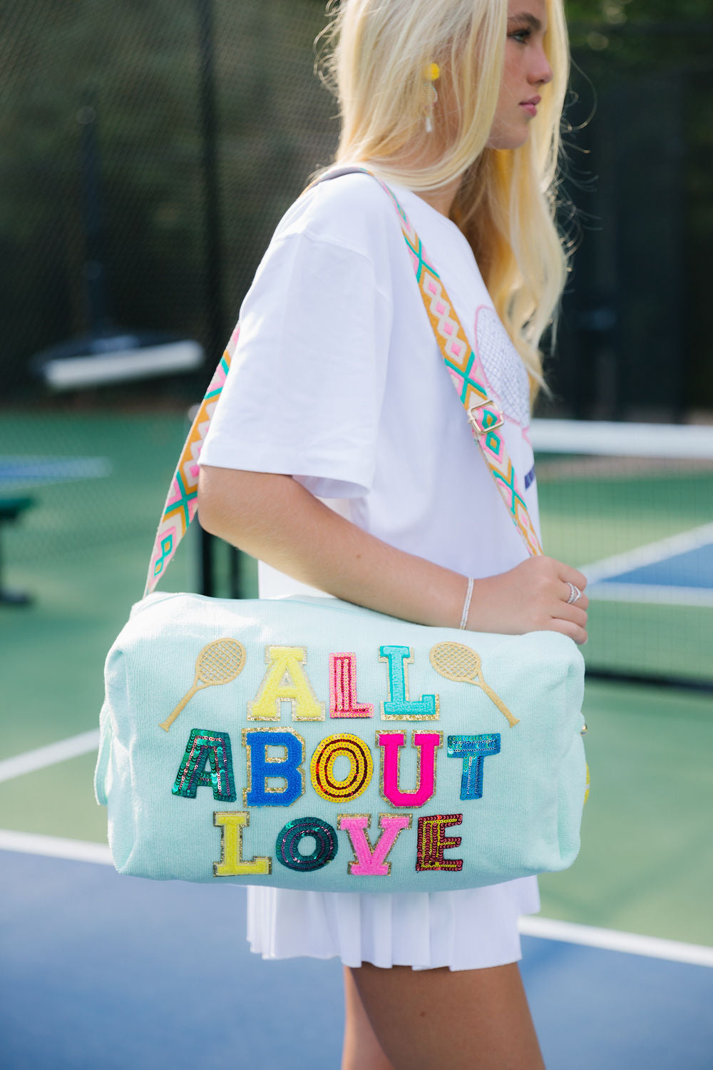 ALL ABOUT LOVE MINT TERRY TENNIS BAG TERRY BAG Judith March