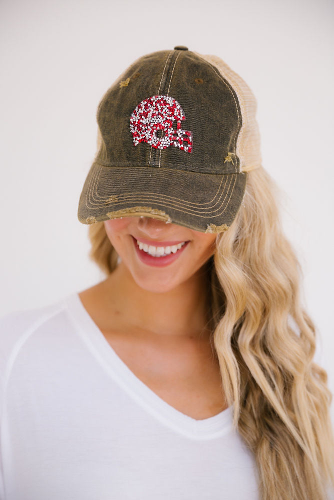 CUSTOM FOOTBALL HELMET PATCH HAT Hats Judith March