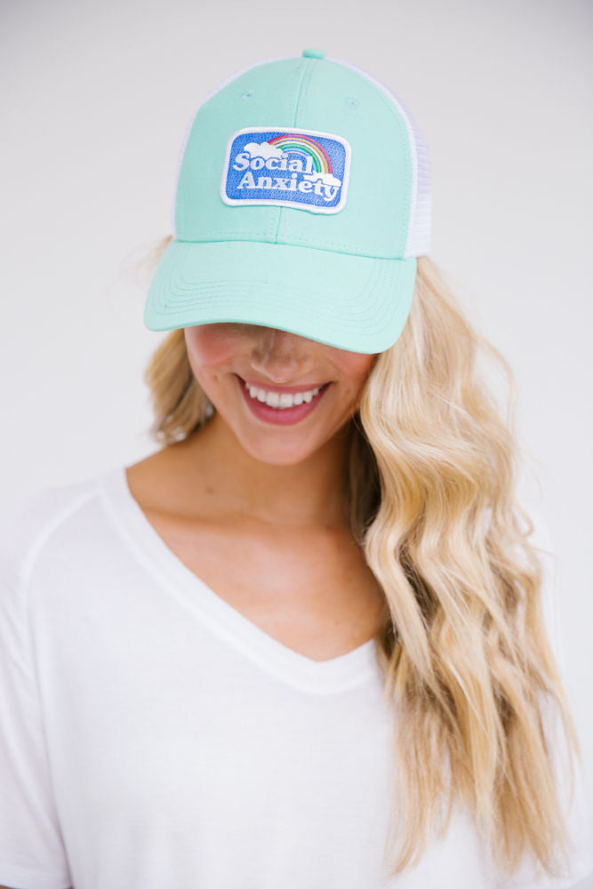 SOCIAL ANXIETY PATCH HAT Hats Judith March SEAFOAM NON DISTRESSED