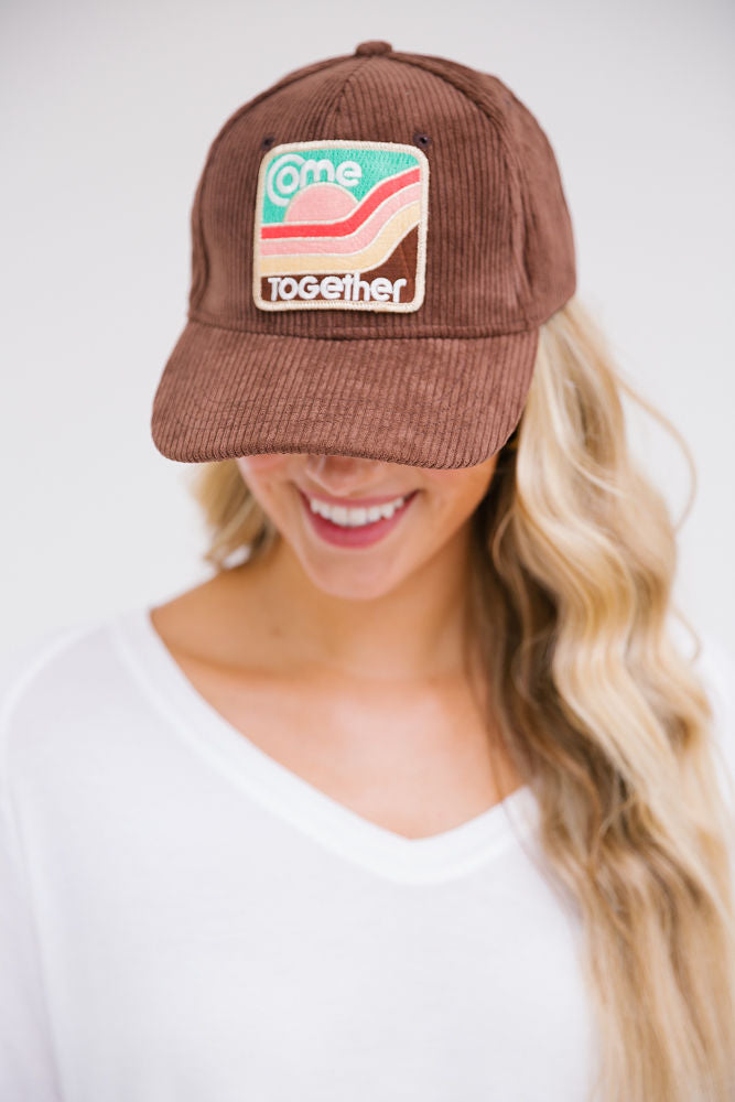COME TOGETHER PATCH HAT Hats Judith March MOCHA CORDUROY