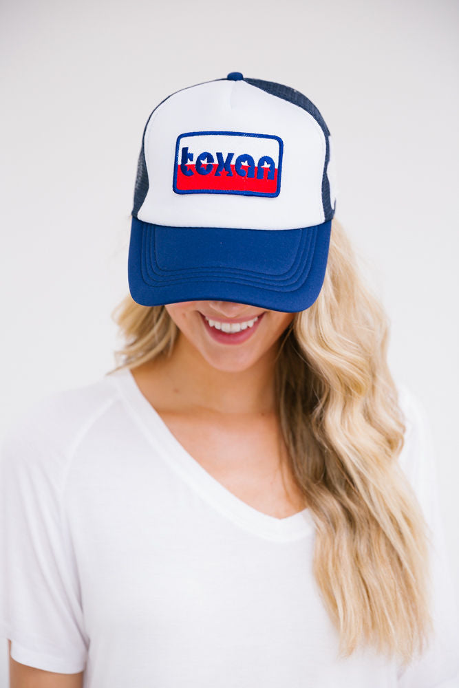 LONE STAR TEXAN PATCH HAT Hats Judith March NAVY/WHITE TRUCKER