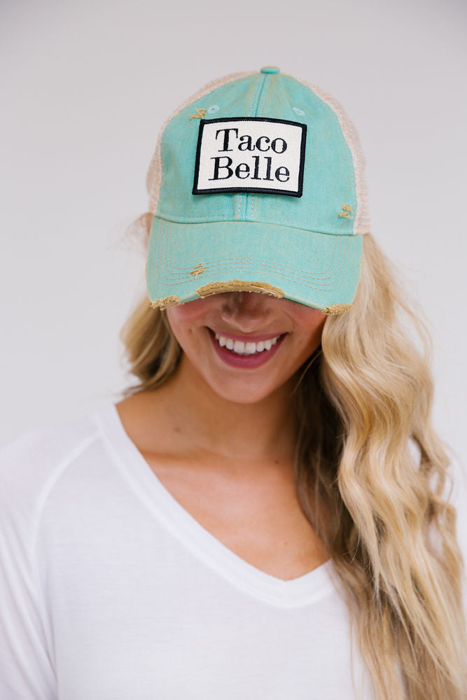 TACO BELLE PATCH HAT Hats Judith March SEAFOAM DISTRESSED