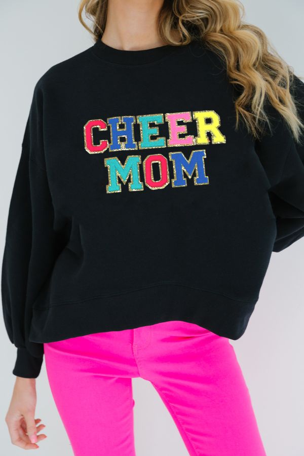 MULTICOLOR CHEER MOM PULLOVER PULLOVER Judith March SMALL BLACK