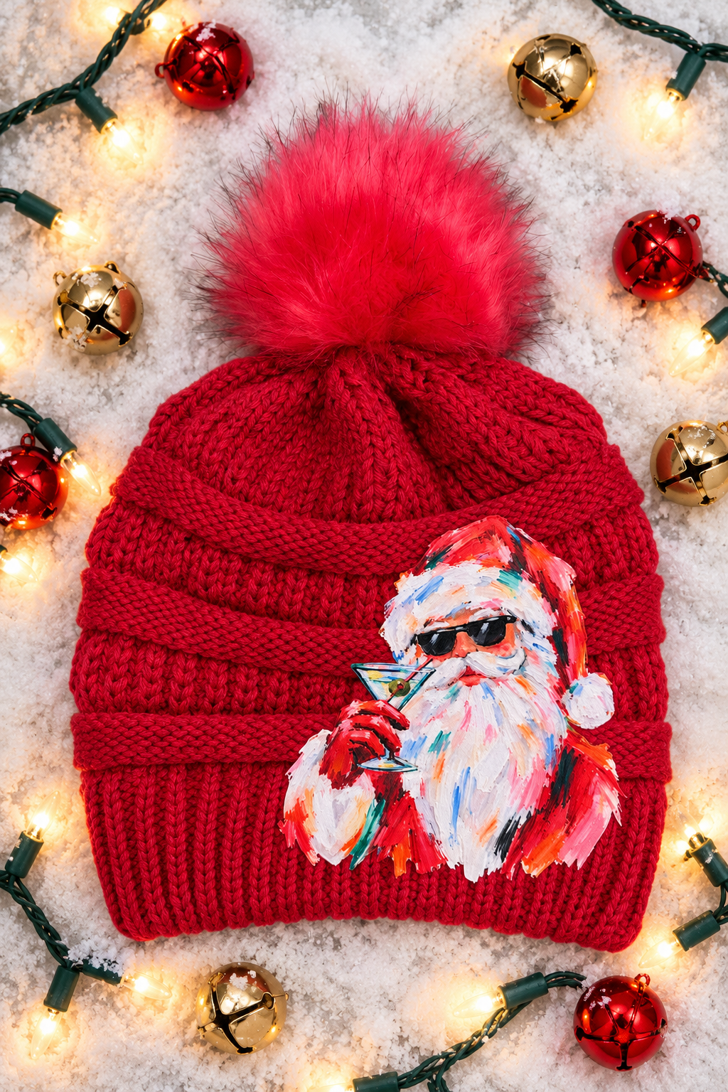 SIPPIN' WITH SANTA BEANIES BEANIE Judith March HOT PINK