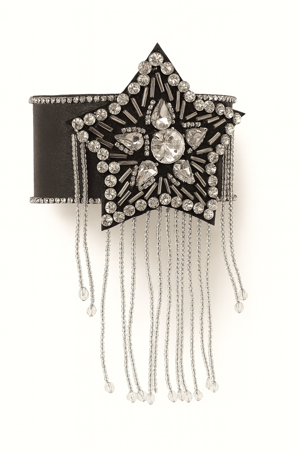 STAR FRINGE BLACK CUFF BRACELET Judith March