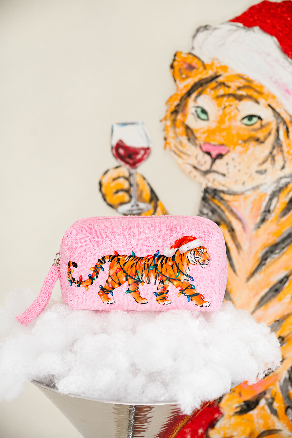 WILD ABOUT CHRISTMAS COSMETIC BAGS TERRY BAG Judith March PINK (TERRY)