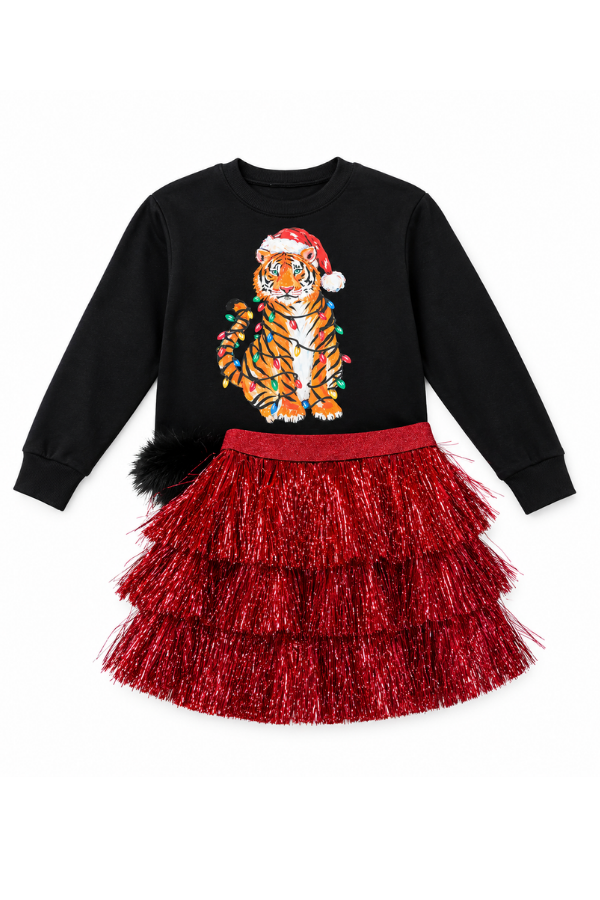 MINI KIDS TANGLED TIGER BLACK PULLOVER PULLOVER Judith March
