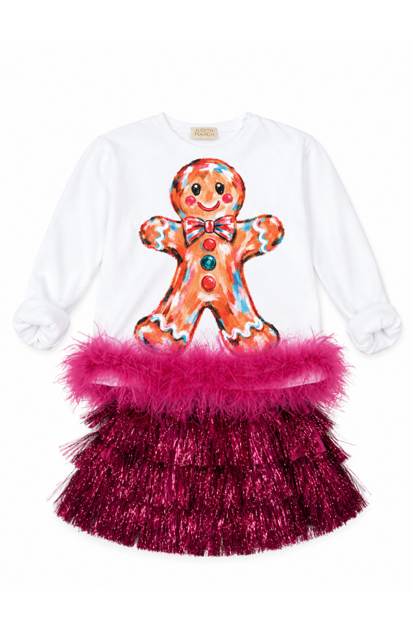 MINI KIDS GINGERBREAD CUTIE WHITE PULLOVER PULLOVER Judith March