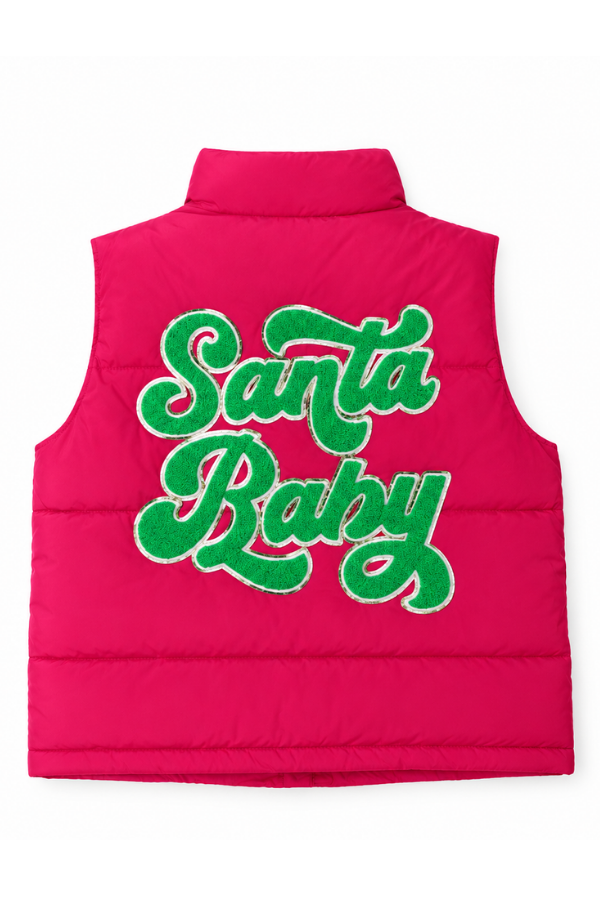 MINI KIDS SANTA BABY HOT PINK VEST bow Judith March