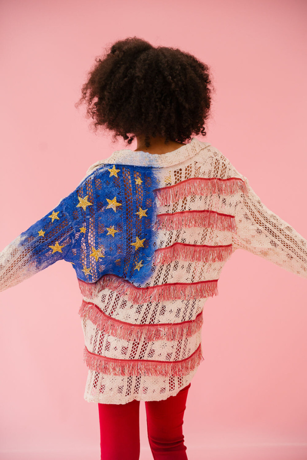 STARS AND STRIPES FRINGE BUTTON DOWN Button Down Judith March   