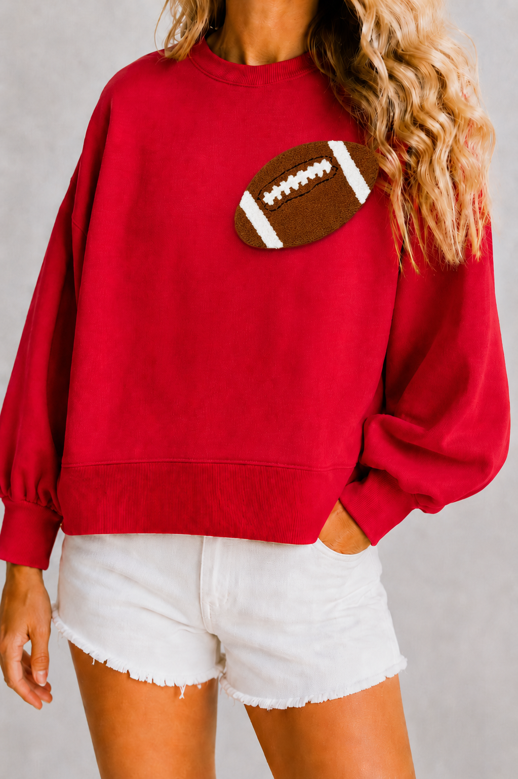 **FOOTBALL CROPPED PULLOVERS PULLOVER Judith March