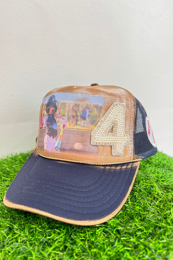 CUSTOM SPORTS PATCH PHOTO TRUCKER HAT HAT Judith March