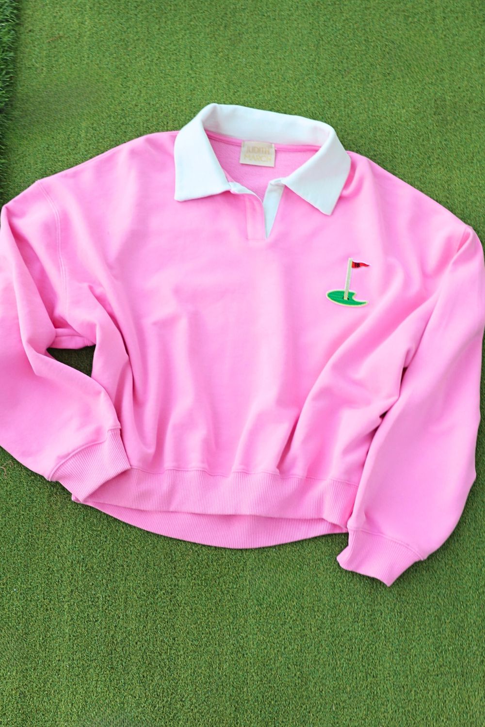18TH HOLE PINK CREW NECK PULLOVER Judith March